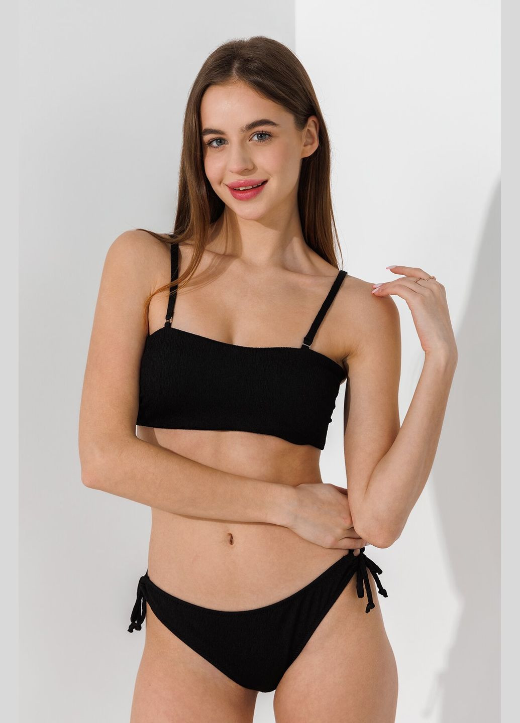 Чорний демісезонний купальник верх однотонний жіночий 509-3-k shop (2000990921208) On me