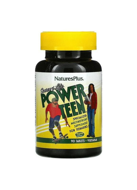 Вітамінно-мінеральний комплекс для підлітків Power Teen Source of Life, 90 таблеток Nature's Plus (361115191)