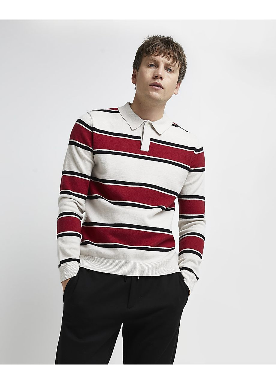 Комбінований джемпер демісезон,чорний-червоний-бежевий, River Island