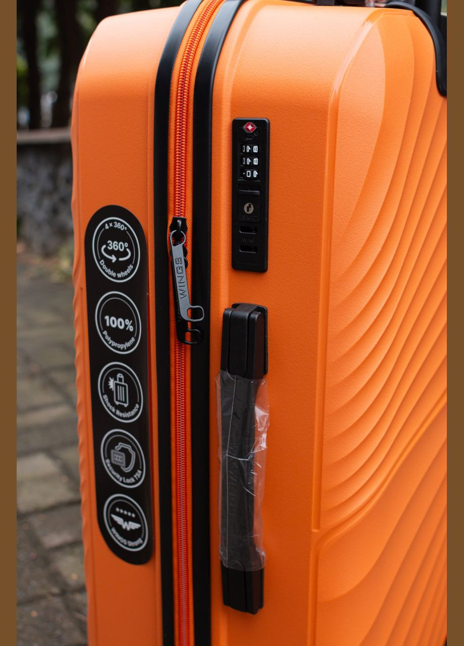 Чемодан полипропилен 100% большой L лавандовый Wings DQZ02 (343339805)