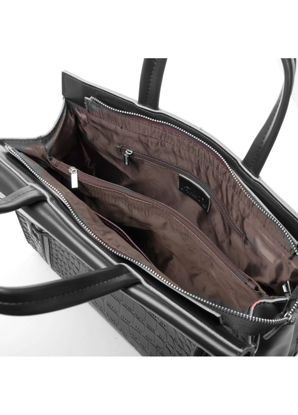 Жіноча шкіряна сумка класична 5052 black croco Alex Rai (367992199)