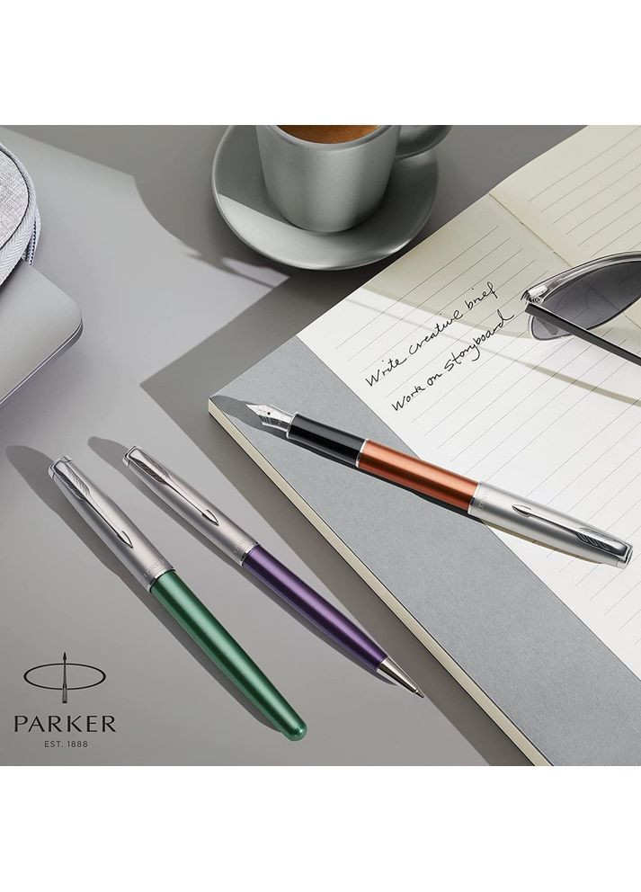 Ручка шариковая SONNET 17 Essentials Metal and Orange Lacquer CT BP 83032 Parker (368559515)