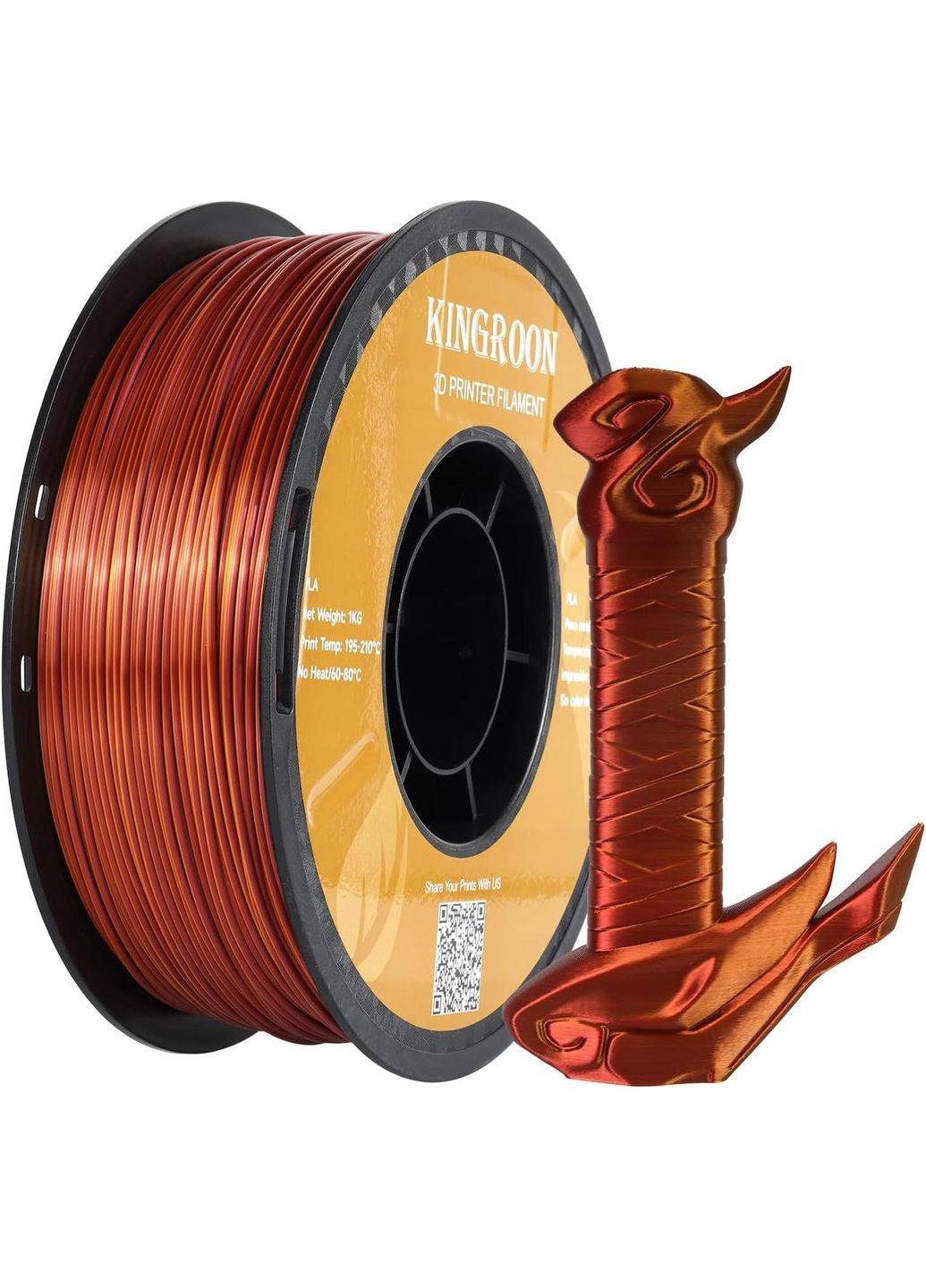 Gold Silver Copper SILK PLA TRICOLOR KINGROON 1KG China (339042696)