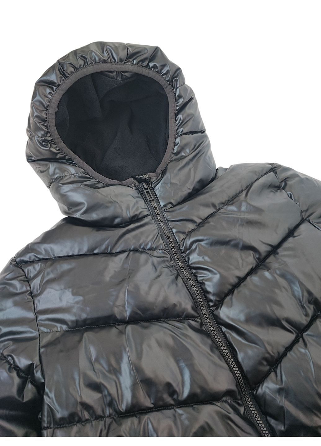 Черная зимняя подростковая стеганная куртка для девочки черная (25101618) Dunnes Stores