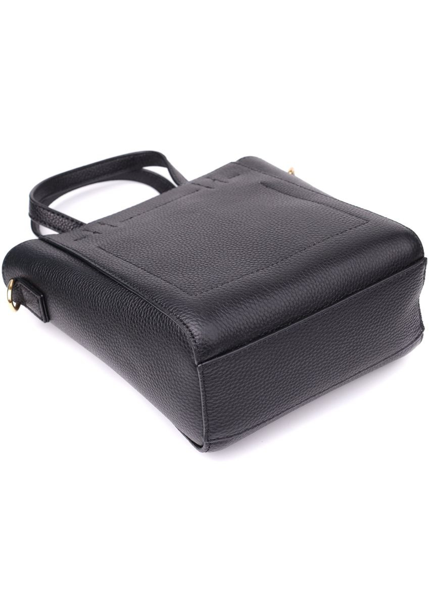 Кожаная сумка через плечо с золотой фурнитурой черная Vintage (352167656)