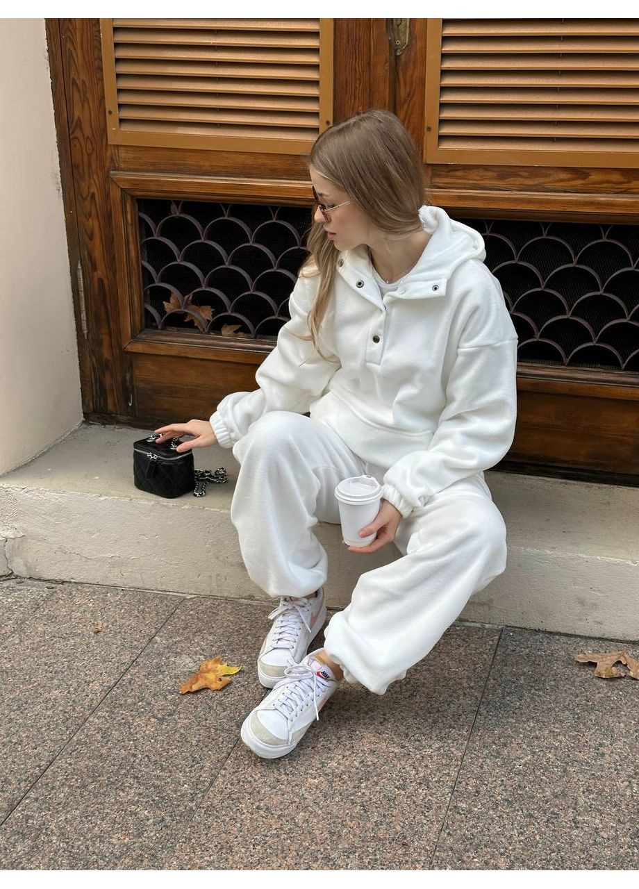 Женский теплый костюм из флиса молочного цвета 35290 Fashion (364672588)