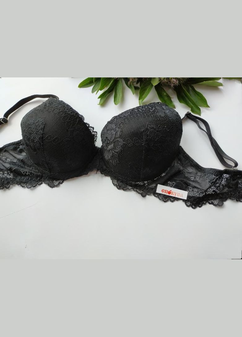 Чёрный бюстгальтер prestige гипюровый с пуш-ап лормар Lormar полиамид