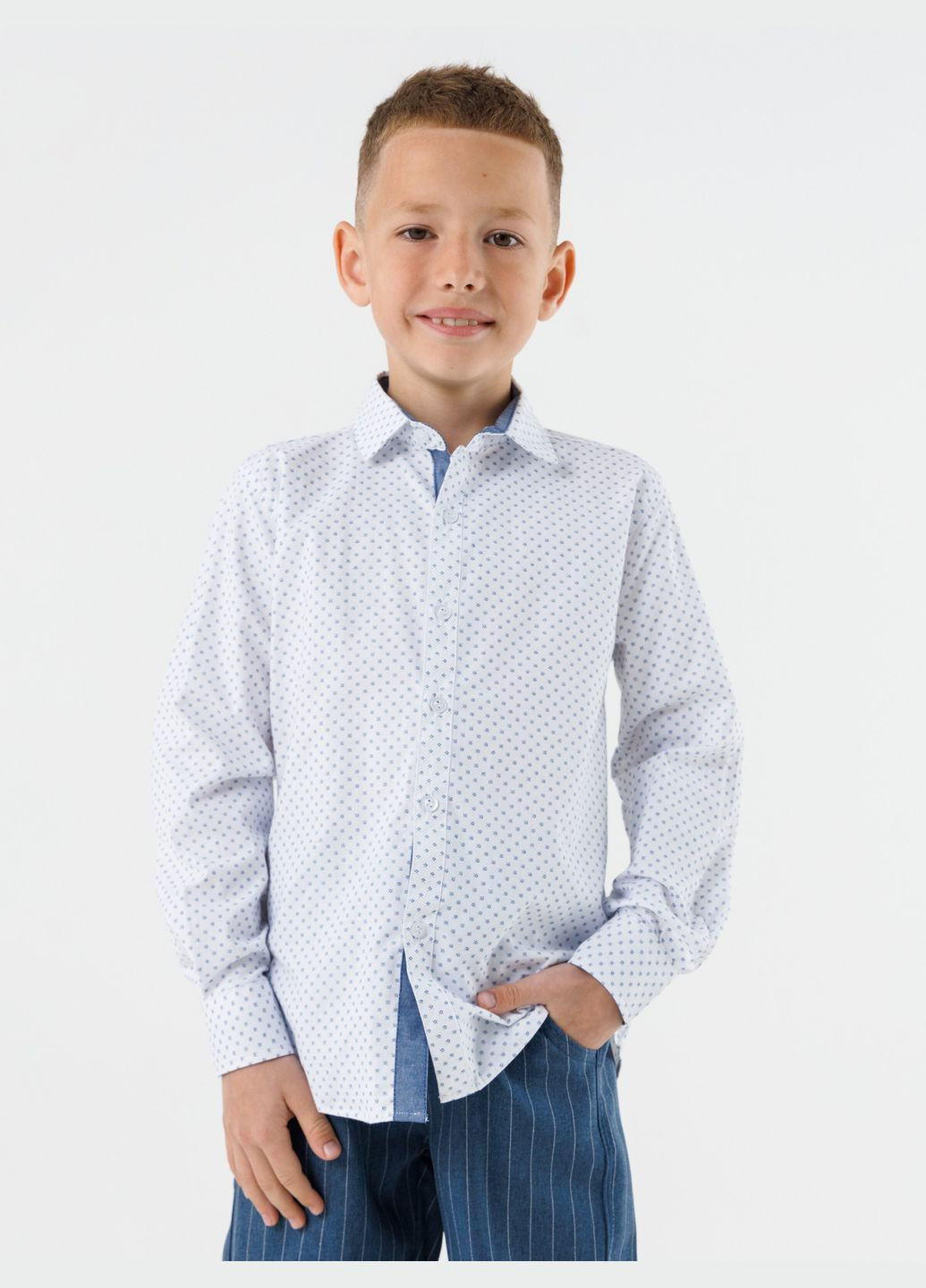 Белая повседневный рубашка DENIZ