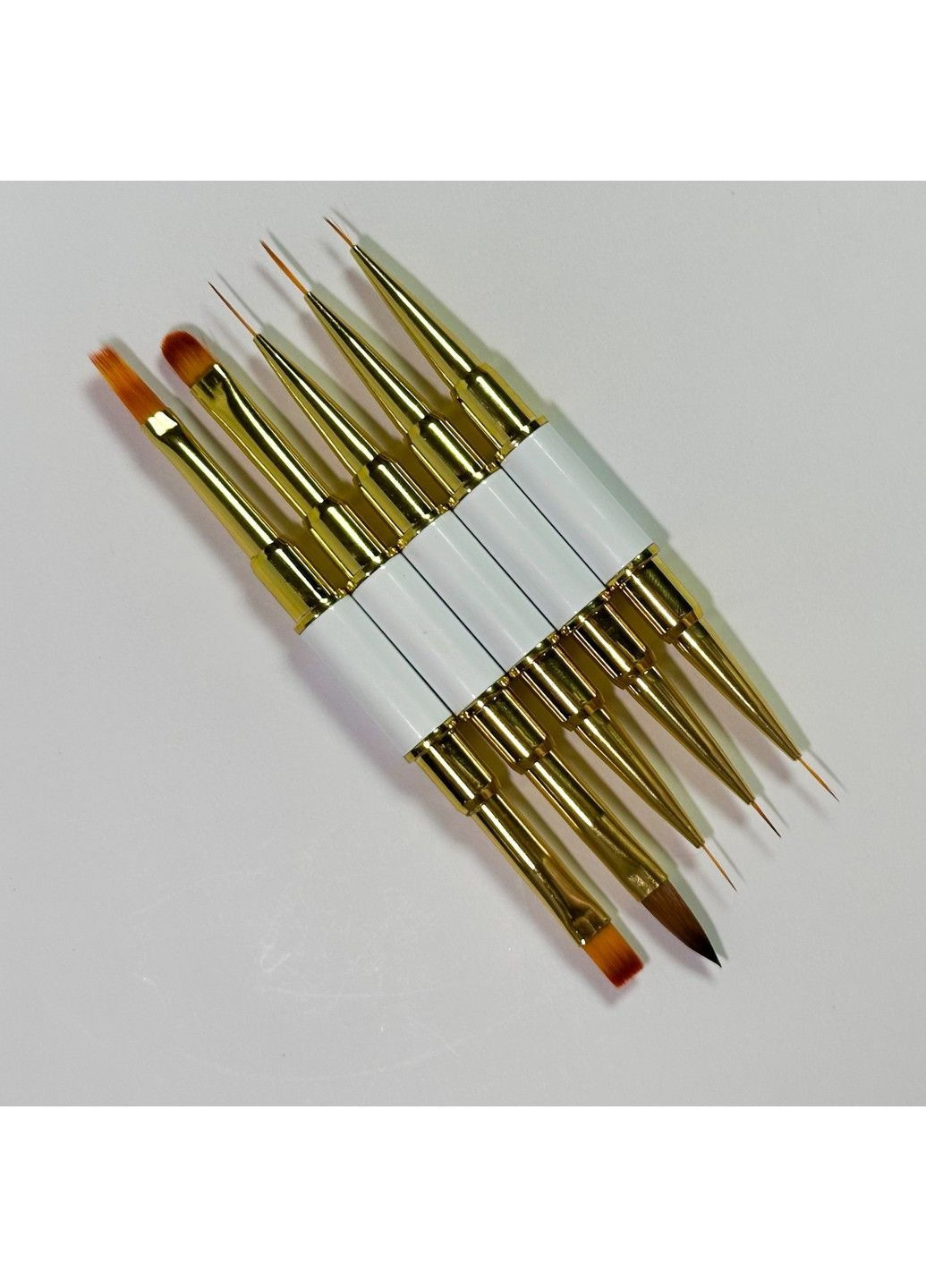 Двосторонній пензлик-лайнер 5 мм та 7 мм, білий Loya (365783442)