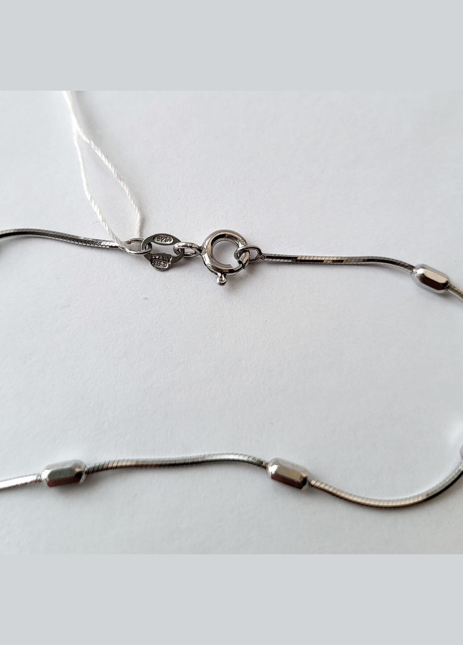 Срібний браслет без камнів із Діжечками 18 см срібло 925 проби Родоване 252р2/18 1.90г Nobrand (363969203)