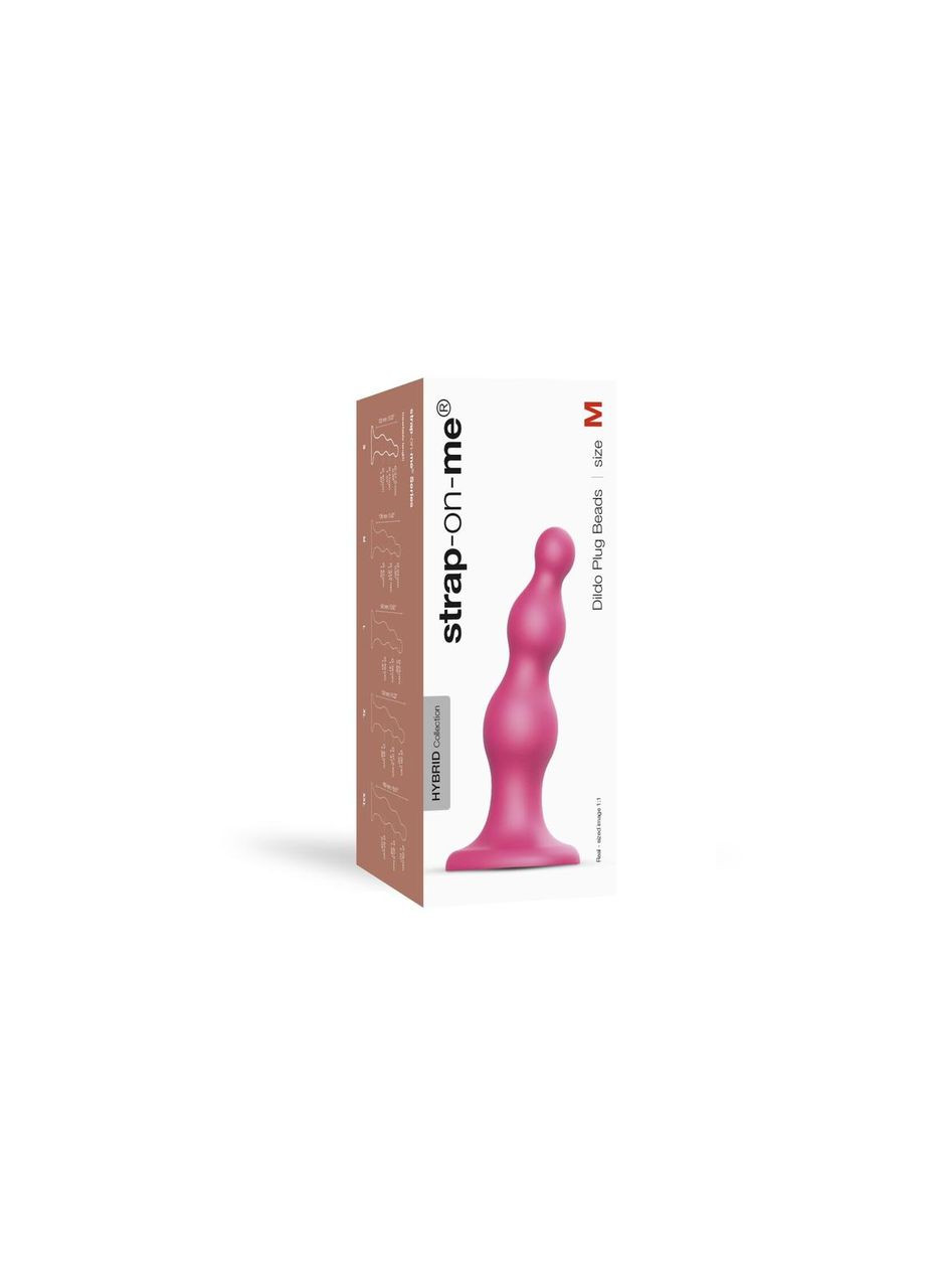 Насадка для страпону DILDO PLUG BEADS FRAMBOISE METALLIC — M Strap-On-Me (303903147)
