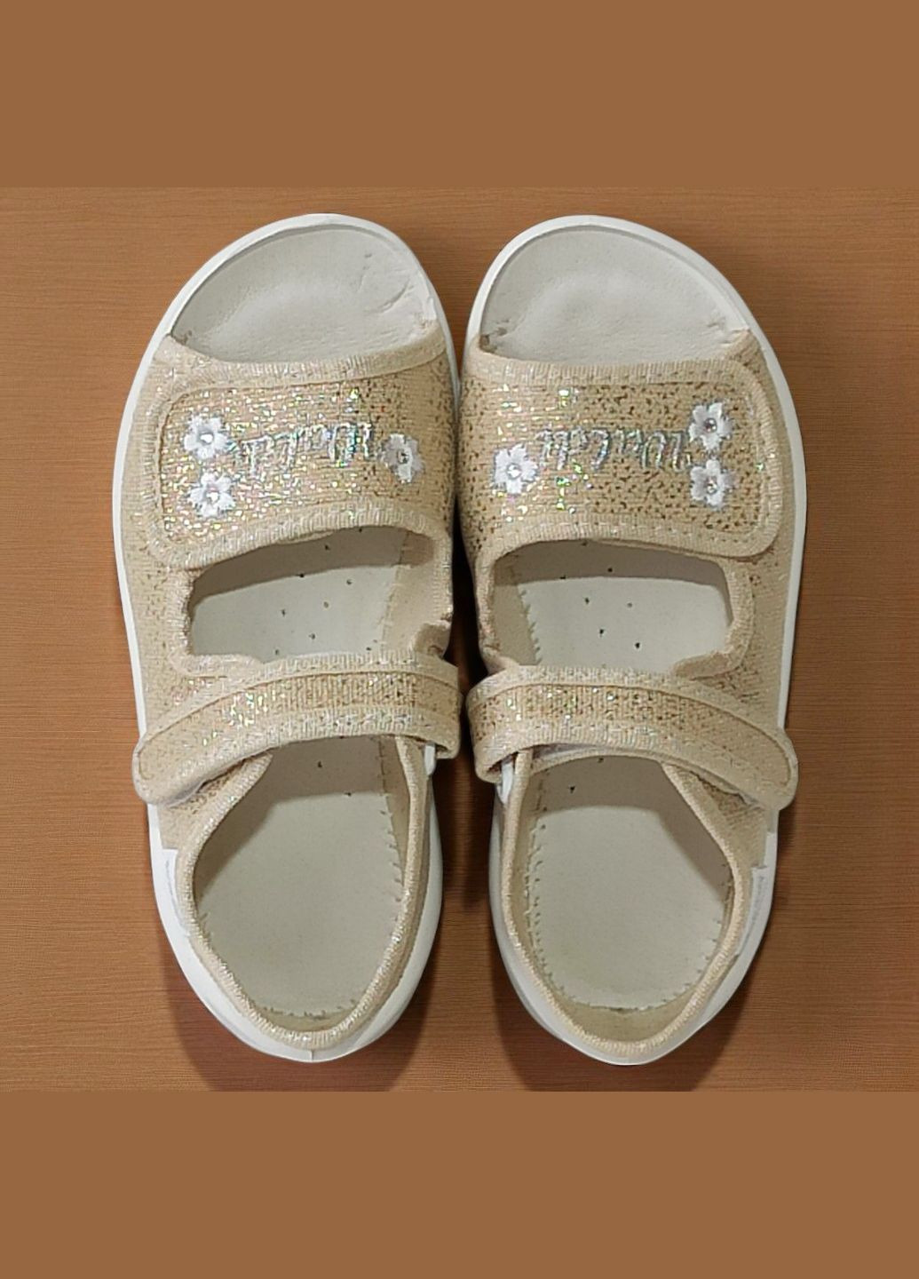 Ортопедичні відкриті тапочки капчики текстильні босоніжки на липучках для дівчинки Waldi (332808903)