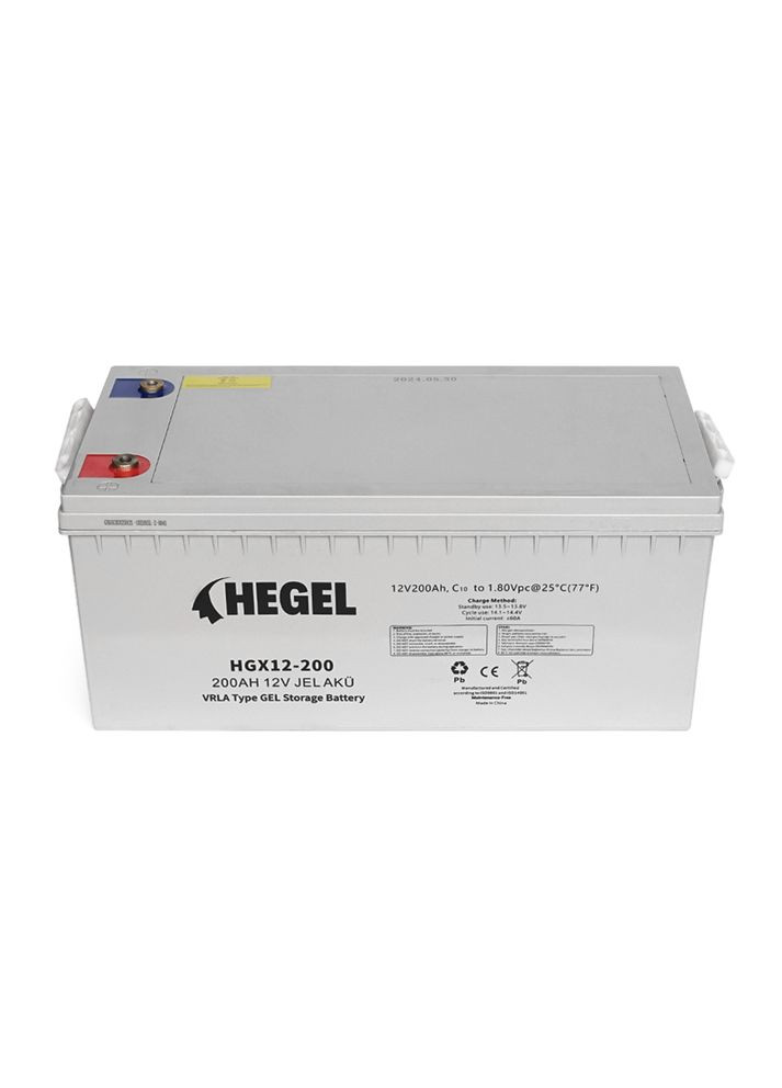 Акумуляторна батарея GEL 200-12 12V 200Ah (522 x 238 x 223mm), 57kg HEGEL (315435242)