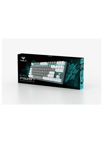 Клавиатура F3287 Keycap KRGD Blue USB UA White/Grey (6948391240688) Aula (396693425)