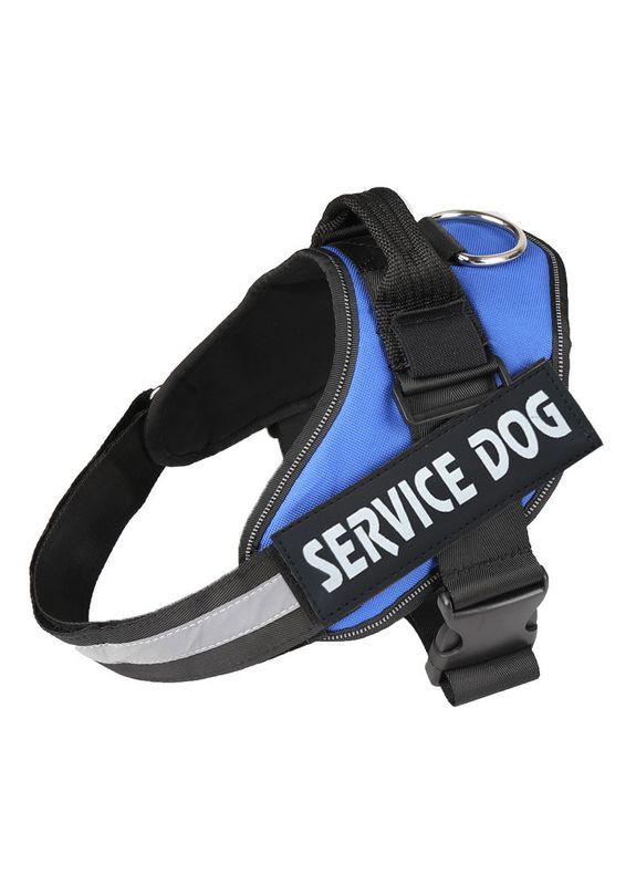 Шлея для котов и кошек усиленая Pet Style "Service Dog" Синяя M No Brand - (323232119)