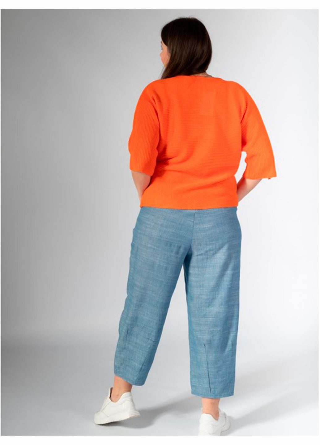 Оранжевый демисезонный женский теплый джемпер с воротником-стойкой (dhemper--morkovnj) Nita