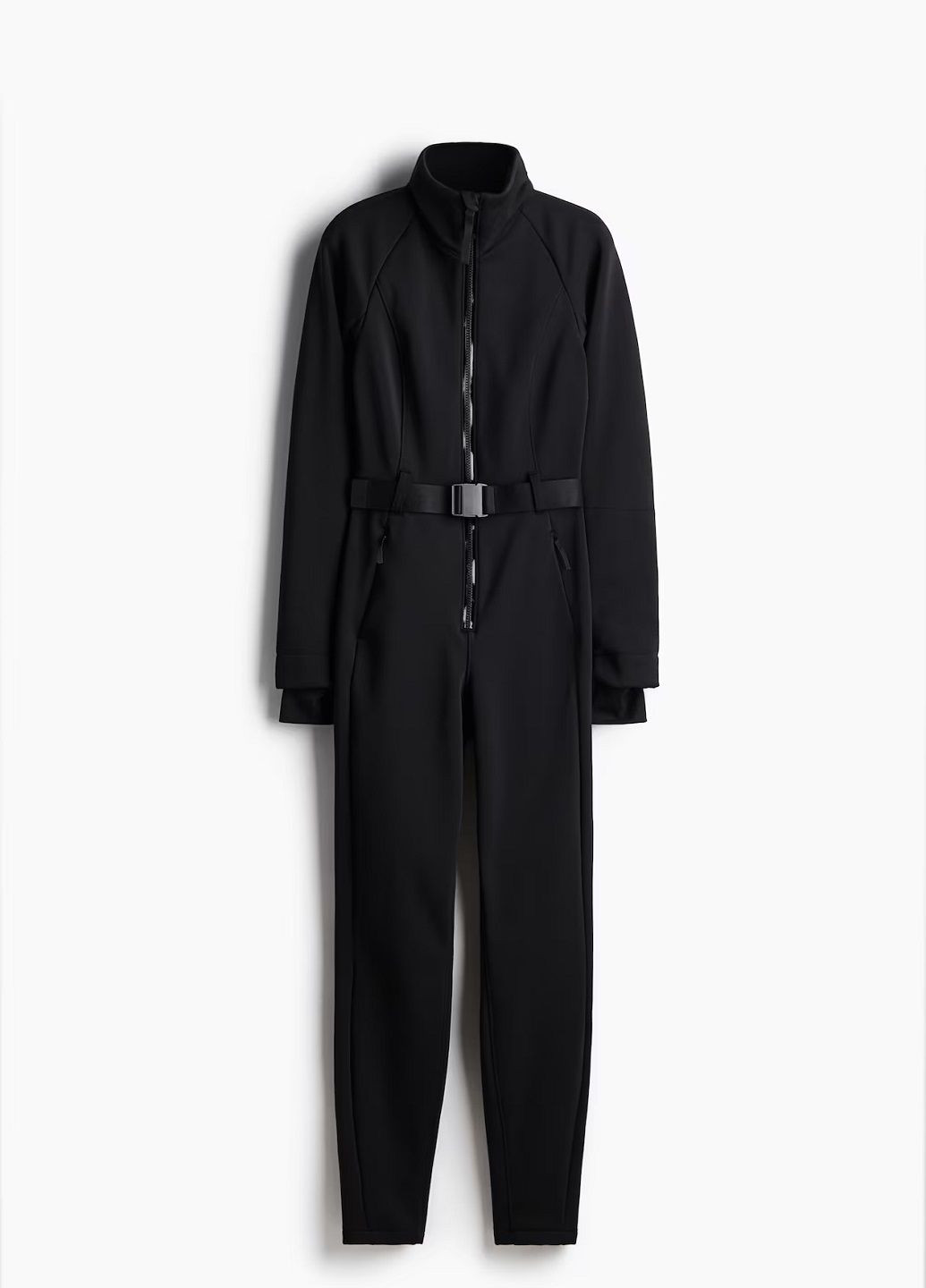 Комбинезон H&M однотонный чёрный спортивный