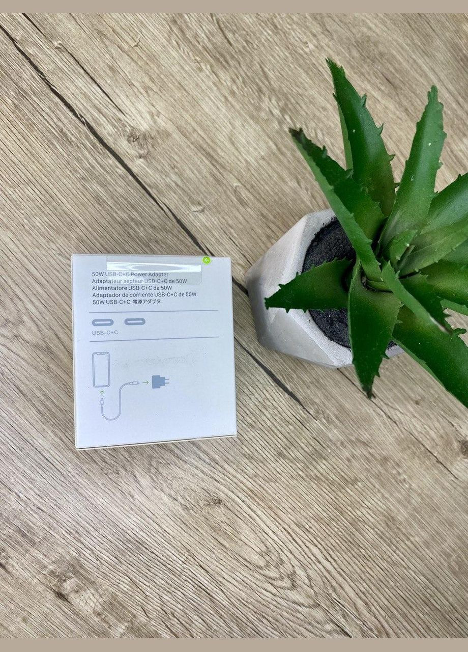 Быстрая Зарядка, Адаптер для iPhone Power Adapter USB-C+C 50W No Brand (346483772)