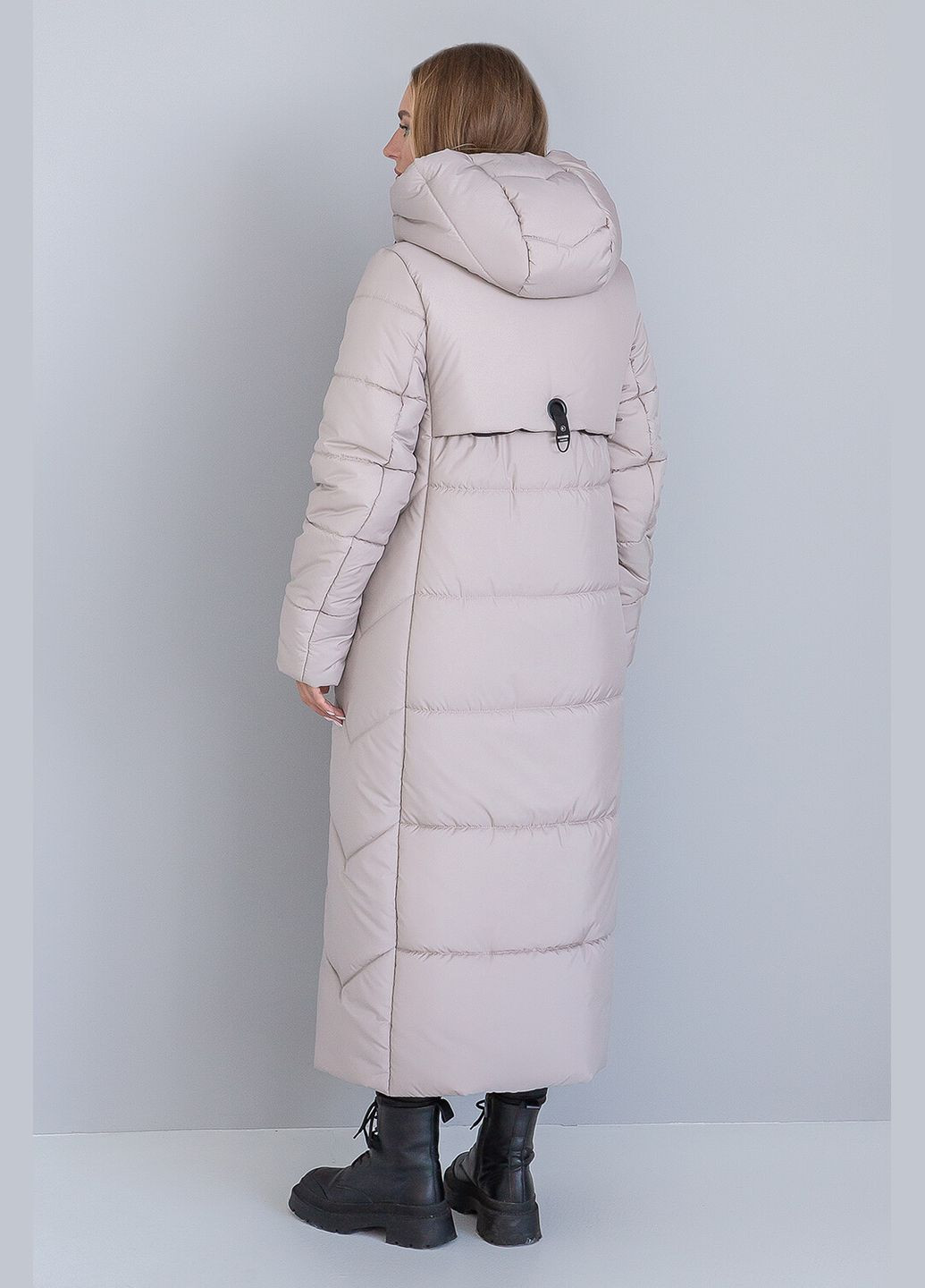 Бежевая зимняя зимня куртка-пальто сандра MioRichi