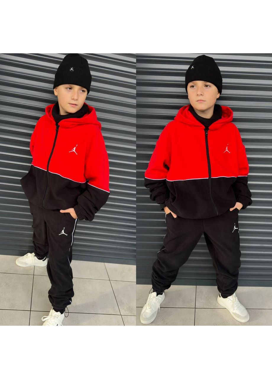 Червоний демісезонний крутезний флісовий підлітковий костюм 🔥зимній двосторонній полірований фліс полар No Brand