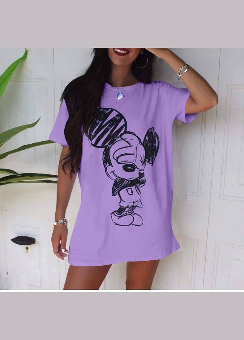 Лавандова повсякденний жіноча сукня-туніка Гермес мультикам