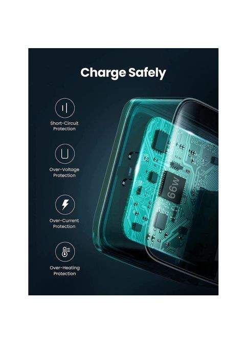 Зарядний пристрій Ugreen CD216 66W 2xType-C PD Charger (Black) (268140310)