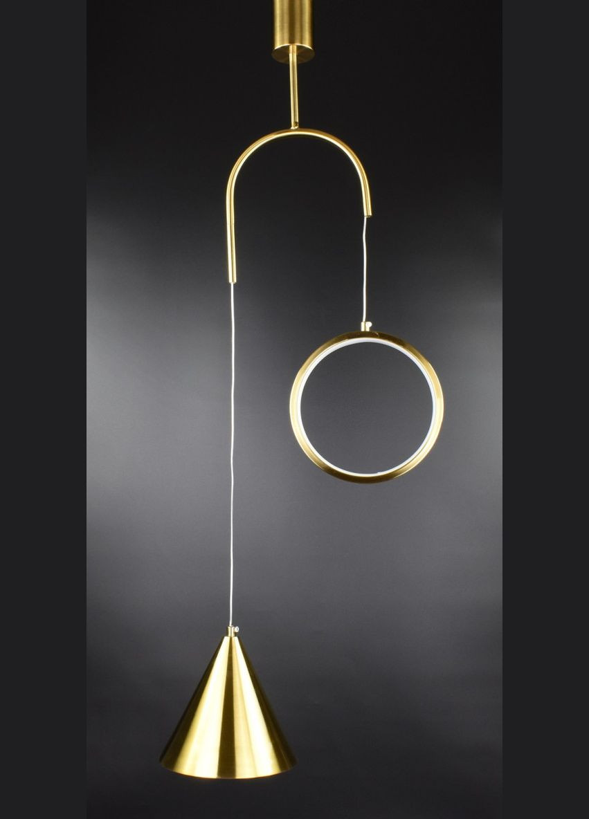 Люстра светодиодная подвесная LED светильник для квартиры на потолок лэд 26846 Латунь 65-200х40х18 см. Sunnysky (364766700)