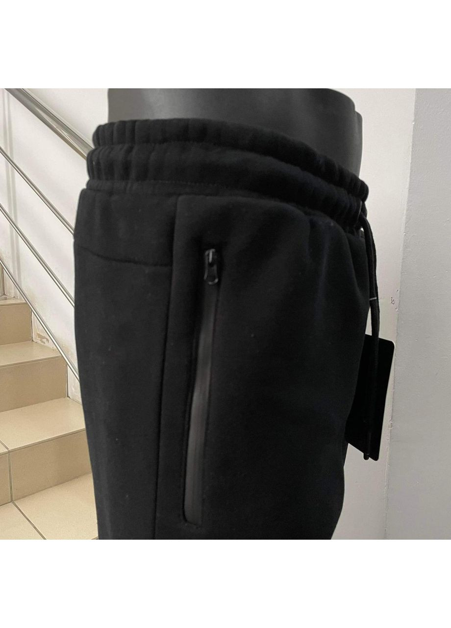Брюки мужские спортивные прямые карманы флис 3XL черные Dias (369012346)