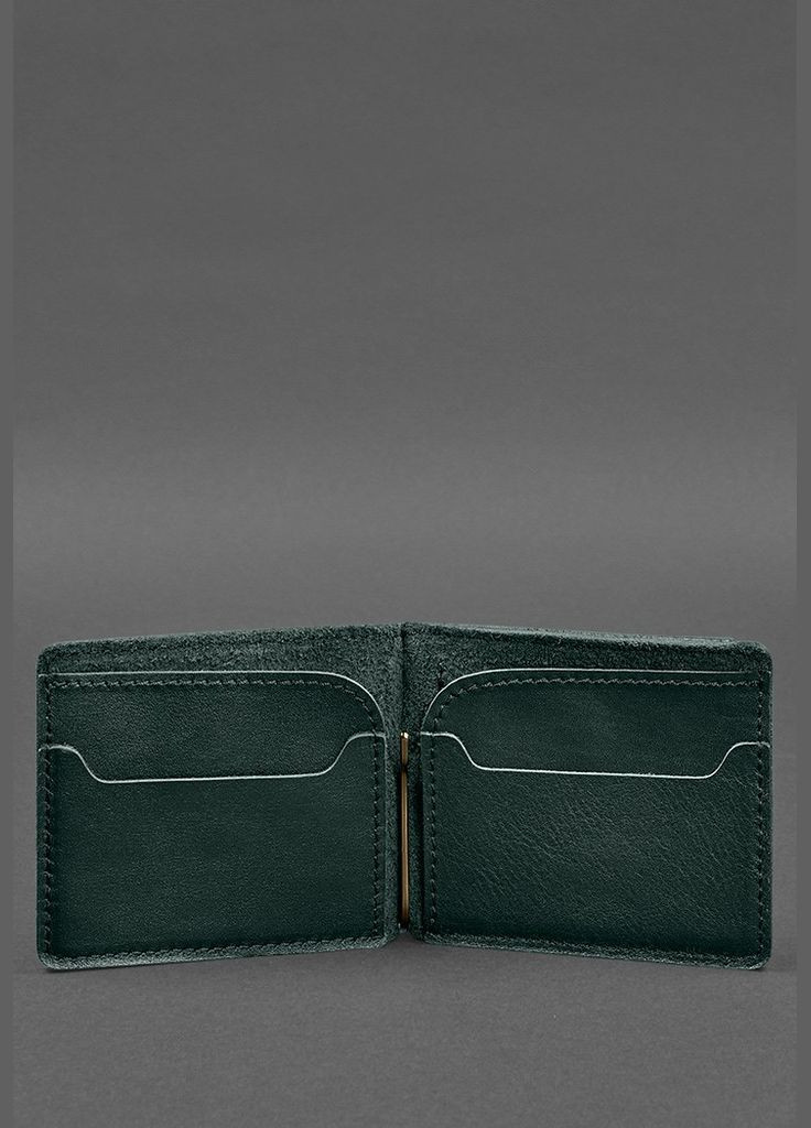 Шкіряне портмоне 13.0 затискач зелений краст (A-028274) BlankNote (328444924)