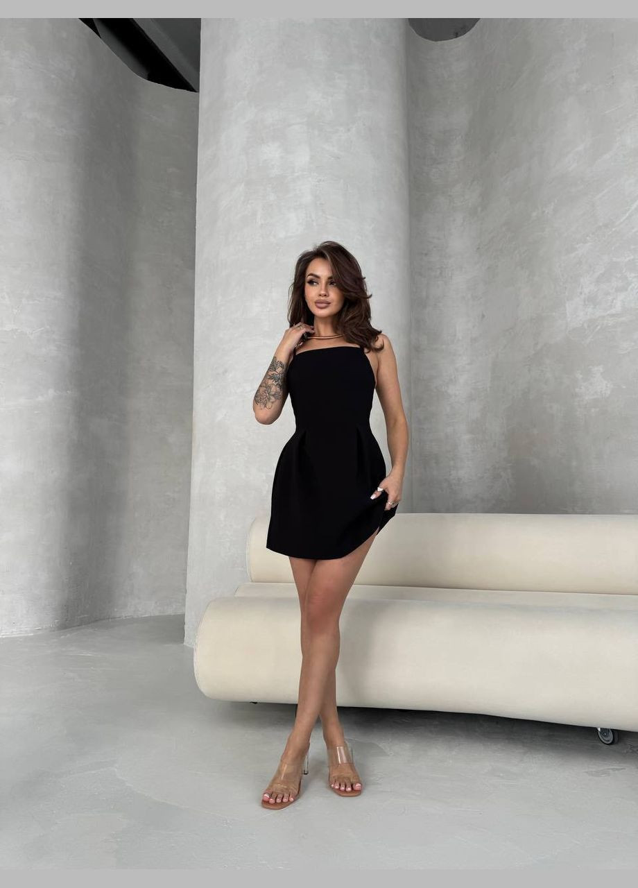 Чорна повсякденний жіноча сукня No Brand однотонна