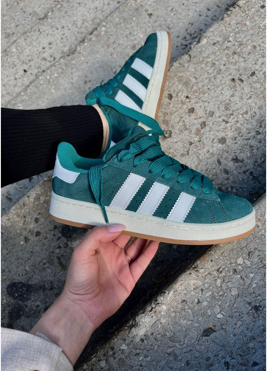КРОСІВКИ ЖІНОЧІ ADIDAS CAMPUS DARK GREEN WHITE АДІДАС КАМПУС No Brand сірі демісезони (367169365)