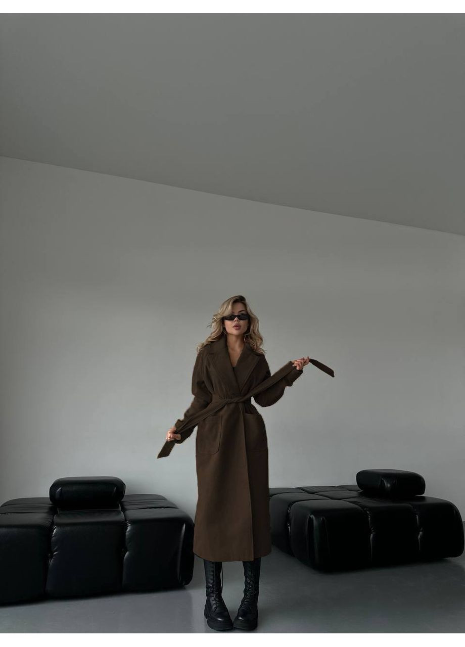 Темно-коричневе Пальто No Brand