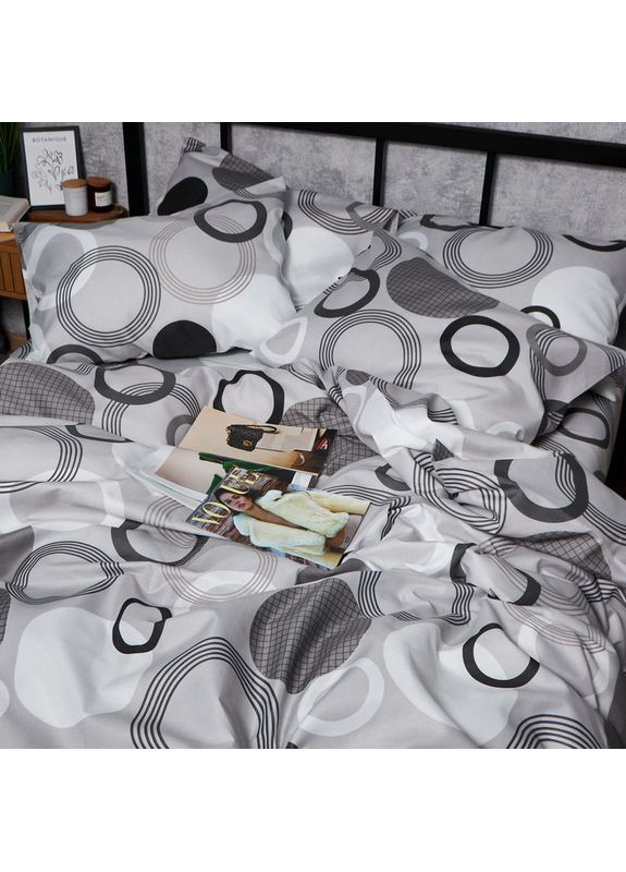 Комплект постільної білизни Микросатин Premium «» Сімейний 143х210х2 наволочки 2х70х70 (MS-820008007) Moon&Star Orbit Elegance (356113981)