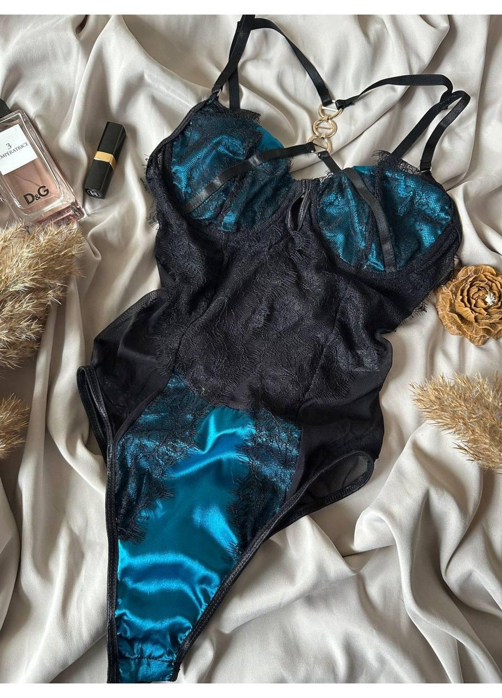 Боді-білизна з кісточками 2033 чорний/блакитний Beisdanna (317572382)