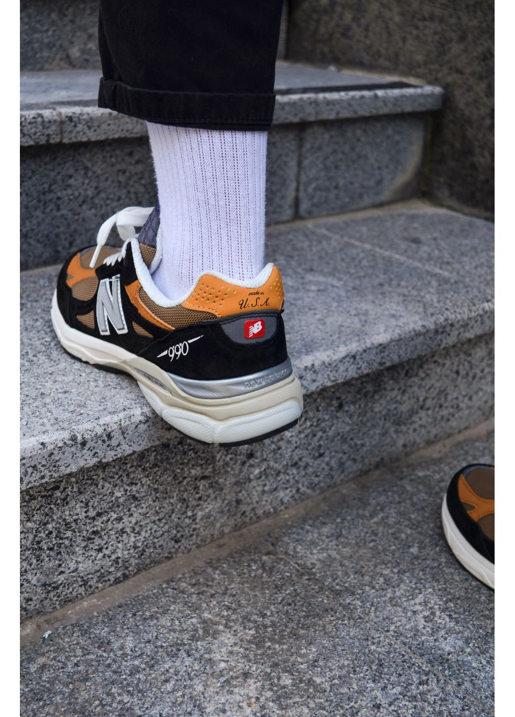 КРОСІВКИ ЖІНОЧІ NEW BALANCE 990 V3 BLACK BROWN НЬЮ БЕЛАНС 990 V3 No Brand чорні демісезони (368869492)