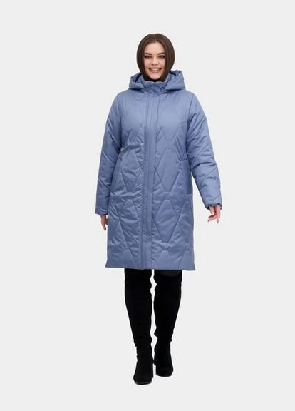Блакитна демісезонна жіноча демісезонна куртка великого розміру куртка-пальто SK