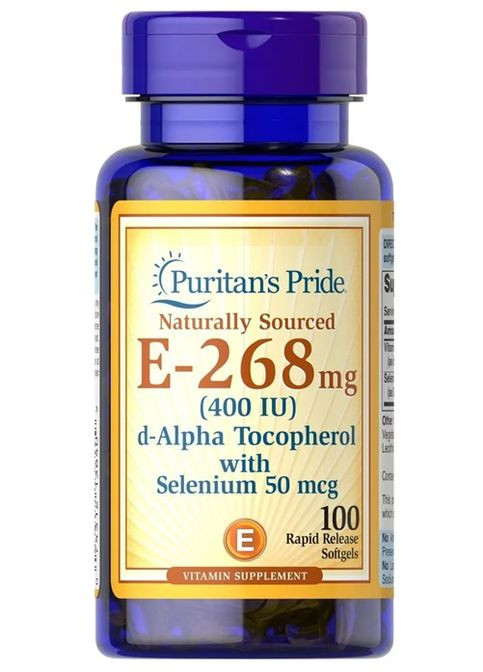 Puritan's Pride Vitamin E 268 IU with Selenium 50 mcg 100 Softgels Puritans Pride (316509625)
