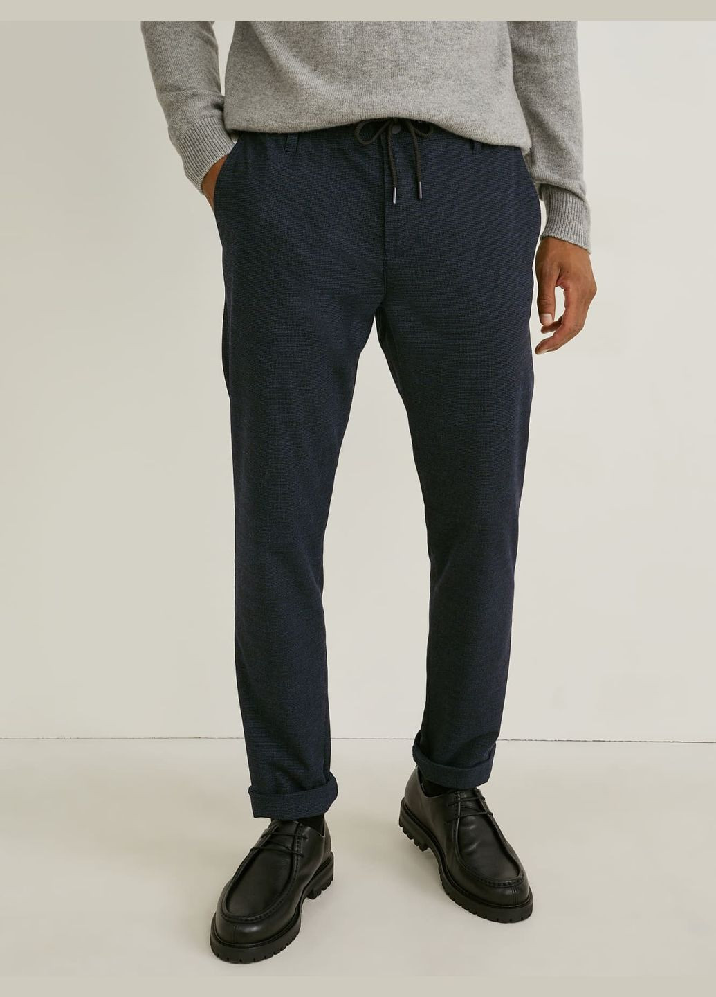 Синие кэжуал демисезонные брюки C&A