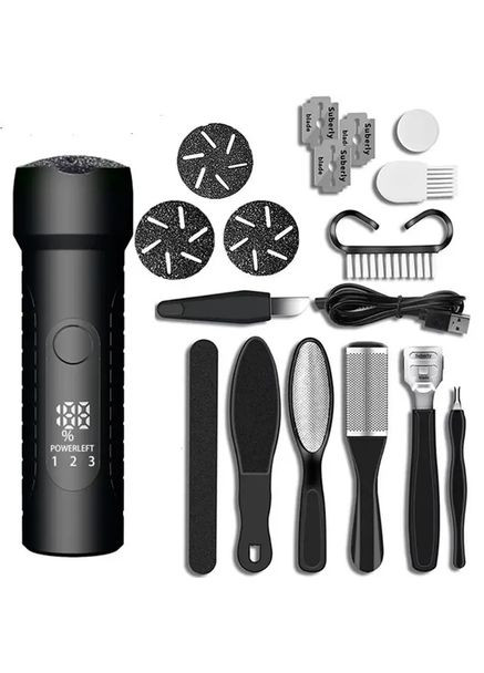 Пемза електрична для ніг пемза з круглими насадками для ніг на USB роликова пилка Schwarz&Mayer 17 елементів в наборі Furminator (367073242)