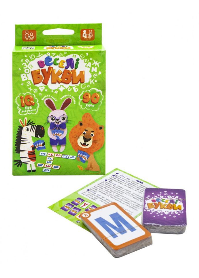 Карткова гра "Веселі літери" G-VB-01U 90 карток та інструкція Danko Toys (301790152)