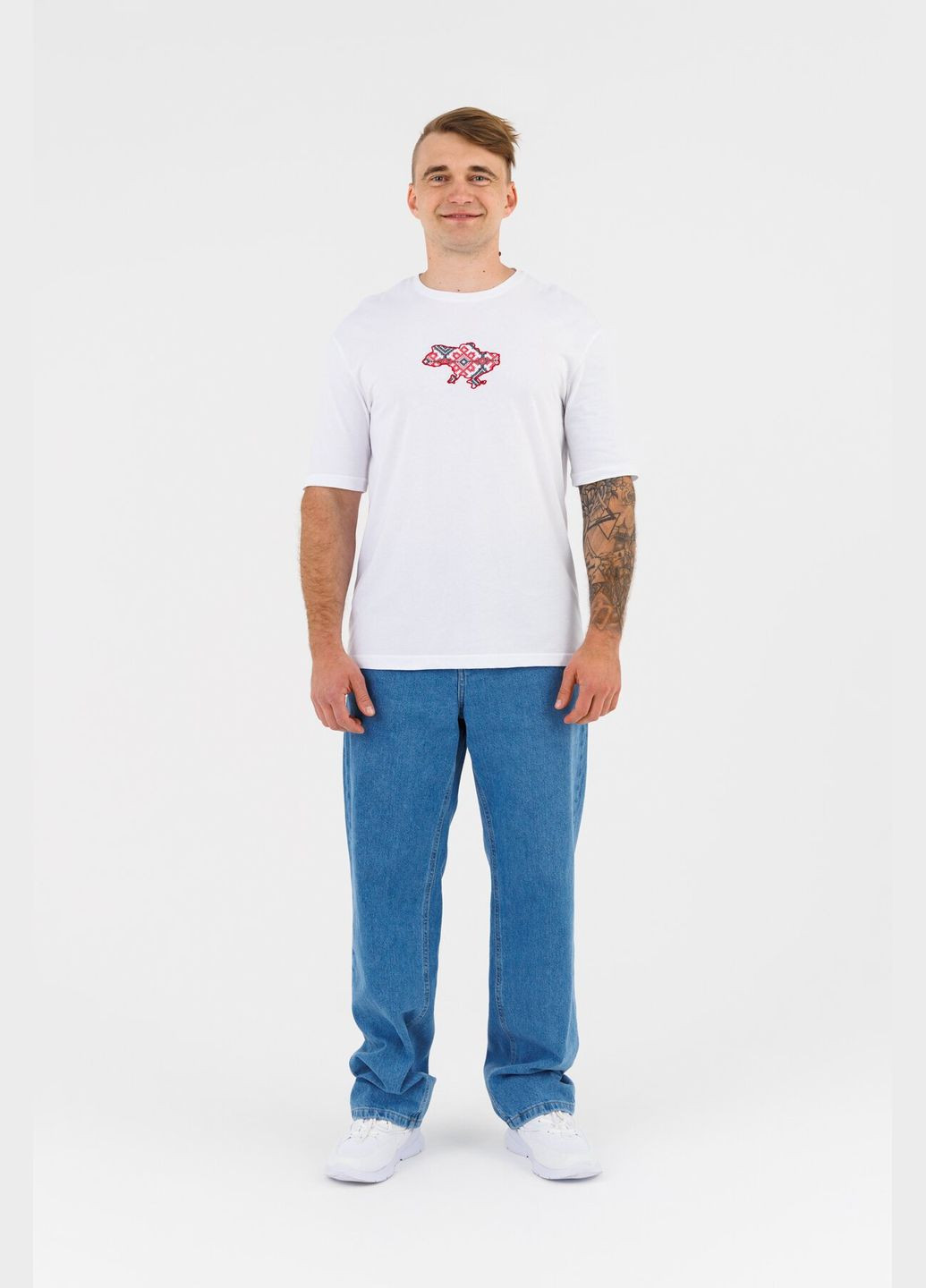 Белая футболка с принтом мужская s-e-mb02309-fl m белый (2000990575098s) shop (2000990575098) Demos