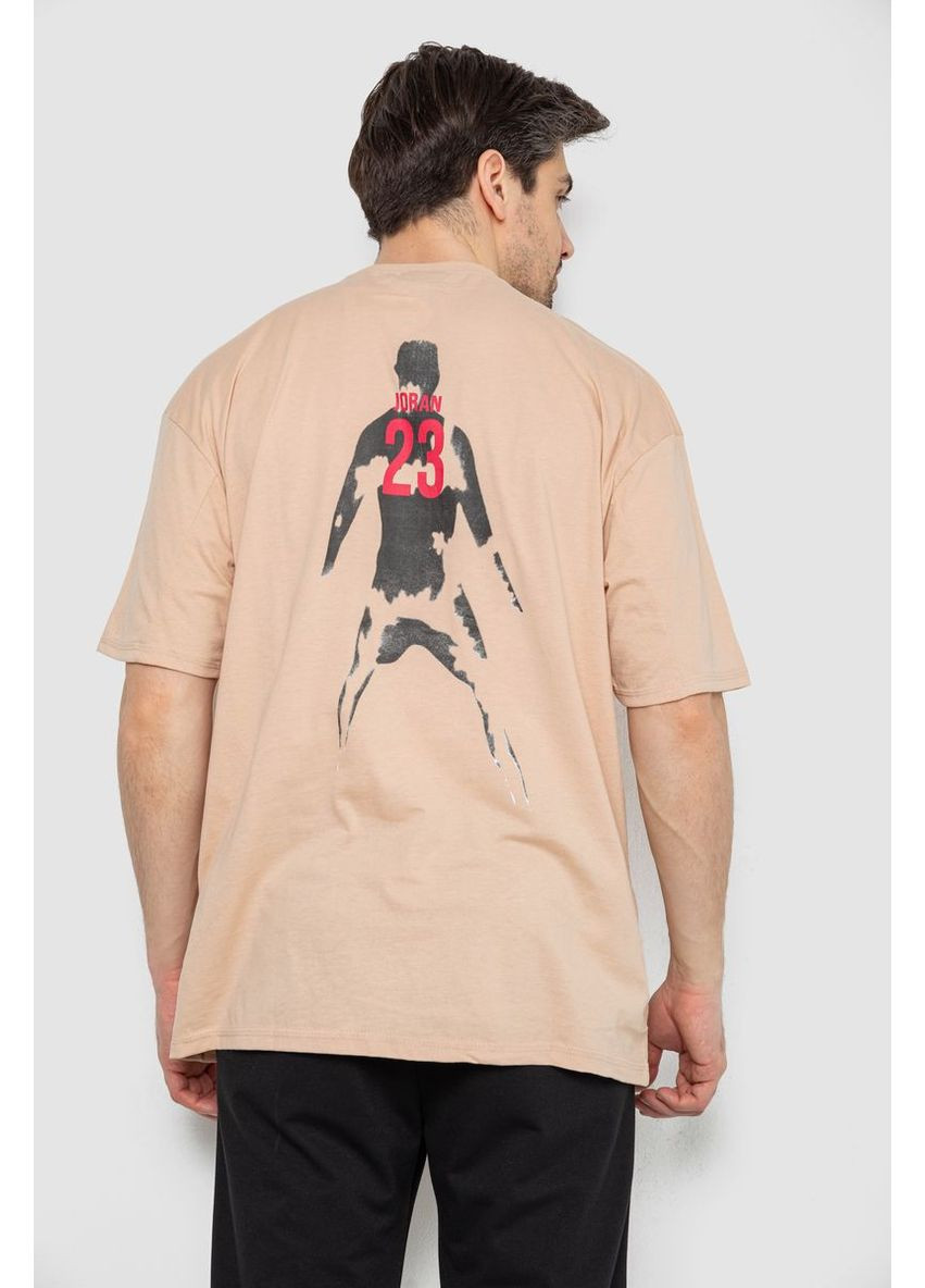 Бежевая футболка мужская с принтом Sport Line