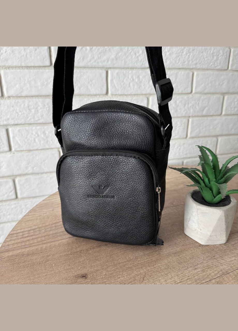 Чоловіча шкіряна сумка планшетка ARM барсетка на плече натуральна шкіра чорна Turkey (335057481)