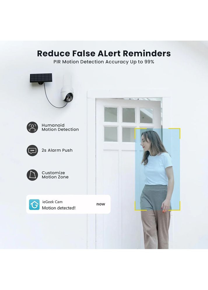 IeGeek ZS-GX1S солнечная камера безопасности 2K/3MP, цветное ночное видение, беспроводная, PTZ No Brand (368681916)