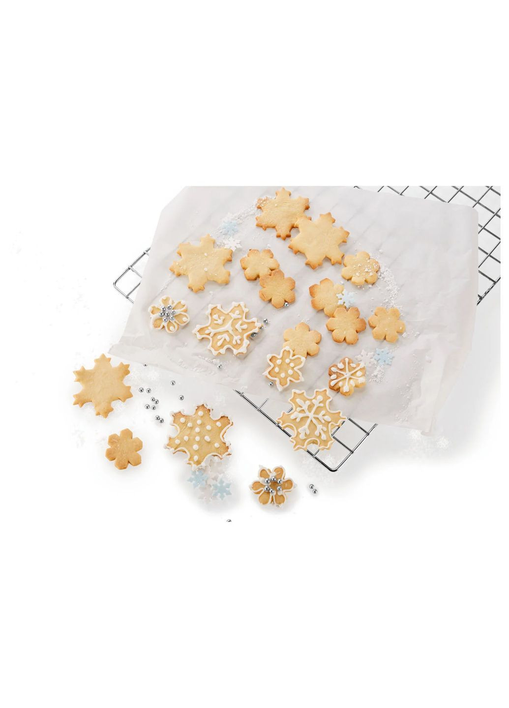 Форма вирубка для печива Сніжинки 27х27 см сірий Ernesto (318021125)