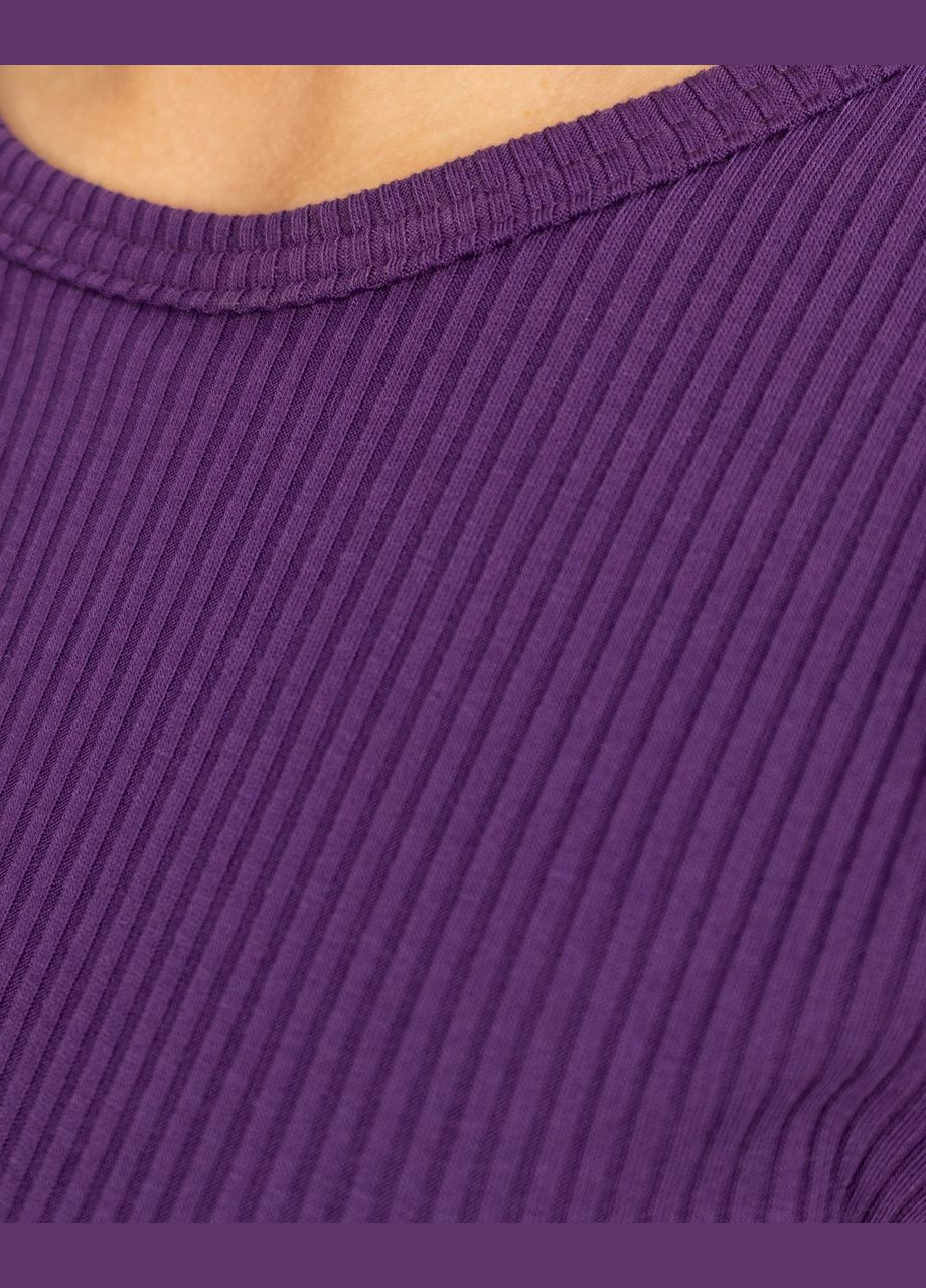 Темно-лиловая всесезон пижама женская рубчик футболка с шортами темно-сиреневый Maybel