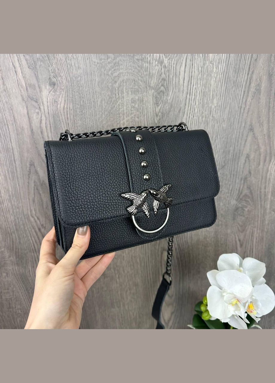 Кожаный женский мини сумочка-стиль Пинко с птичками, минисумка из натуральной кожи No Brand (334729621)
