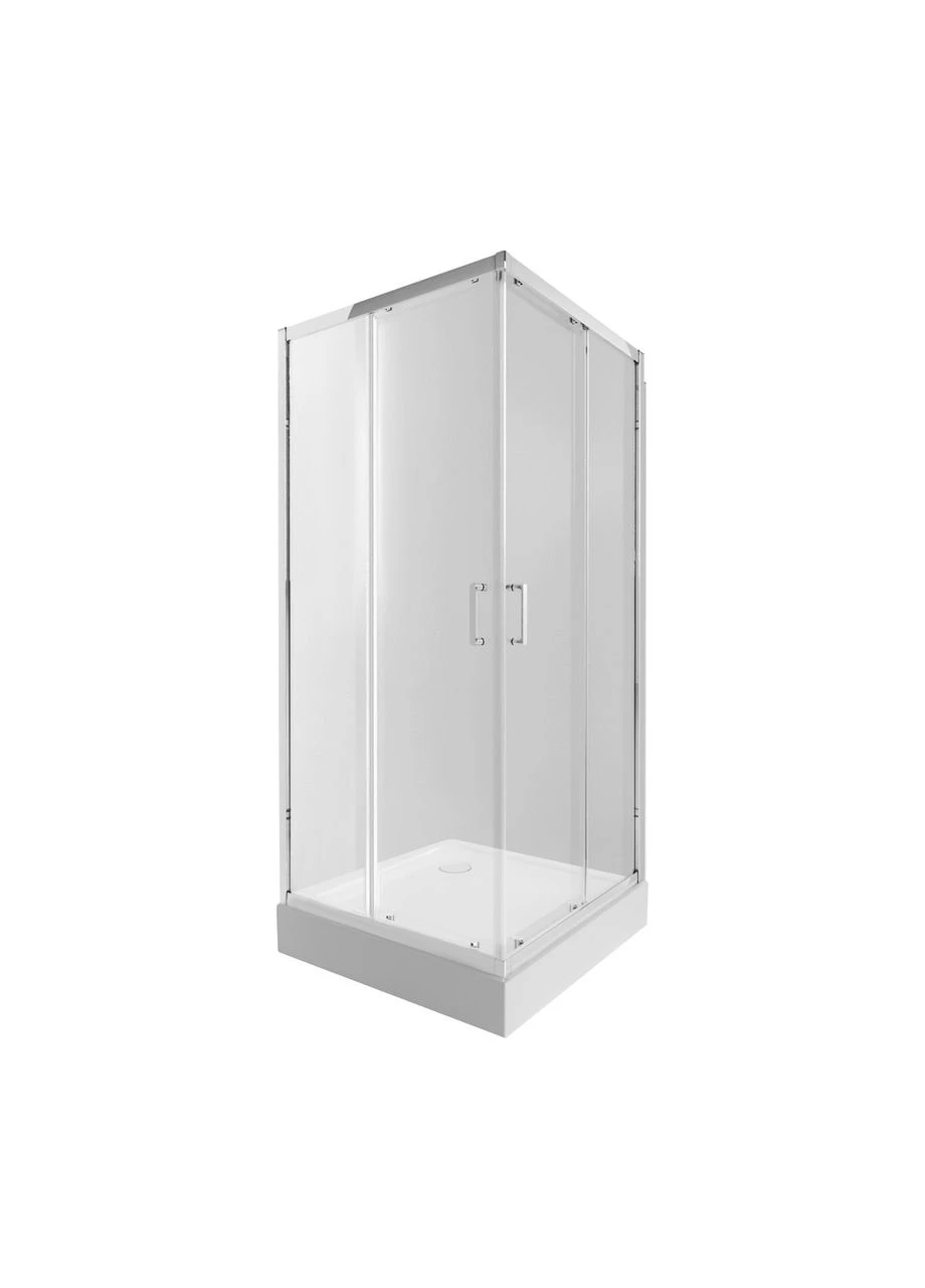 Набір душова кабіна Taurus CRM1011SC6 Clear 100х100 см + піддон Tern 301112 Qtap (397093567)