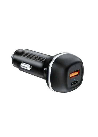 Автомобільний зарядний пристрій, Black, 63 Вт, 1xType-C (45 Вт, PD3.0) / 1xUSB (18 Вт, QC3.0), Auto ID (CW-CHA067PD-BK) Colorway (377470915)
