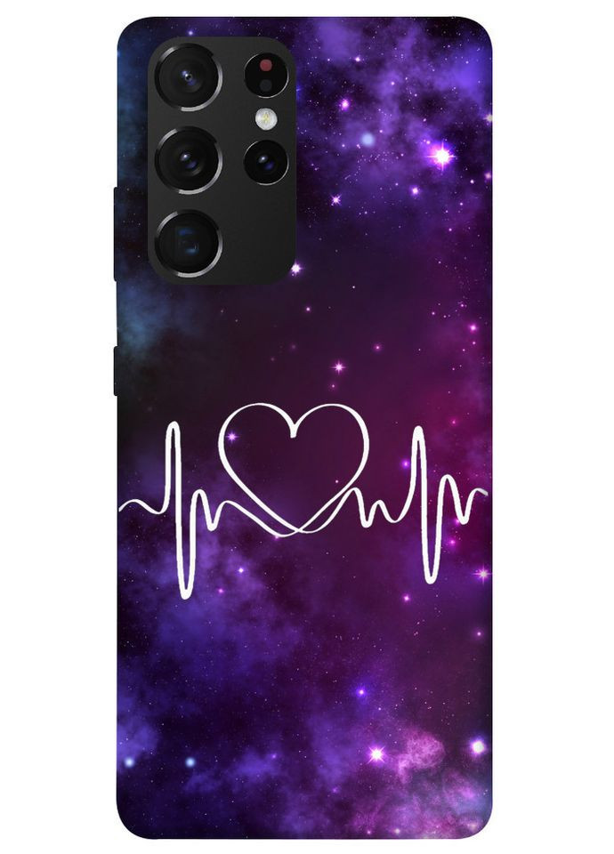 Чехол с принтом для Samsung Galaxy S21 Ultra / для самсунг галакси с21 ультра Кардиограмма No Brand (339677795)